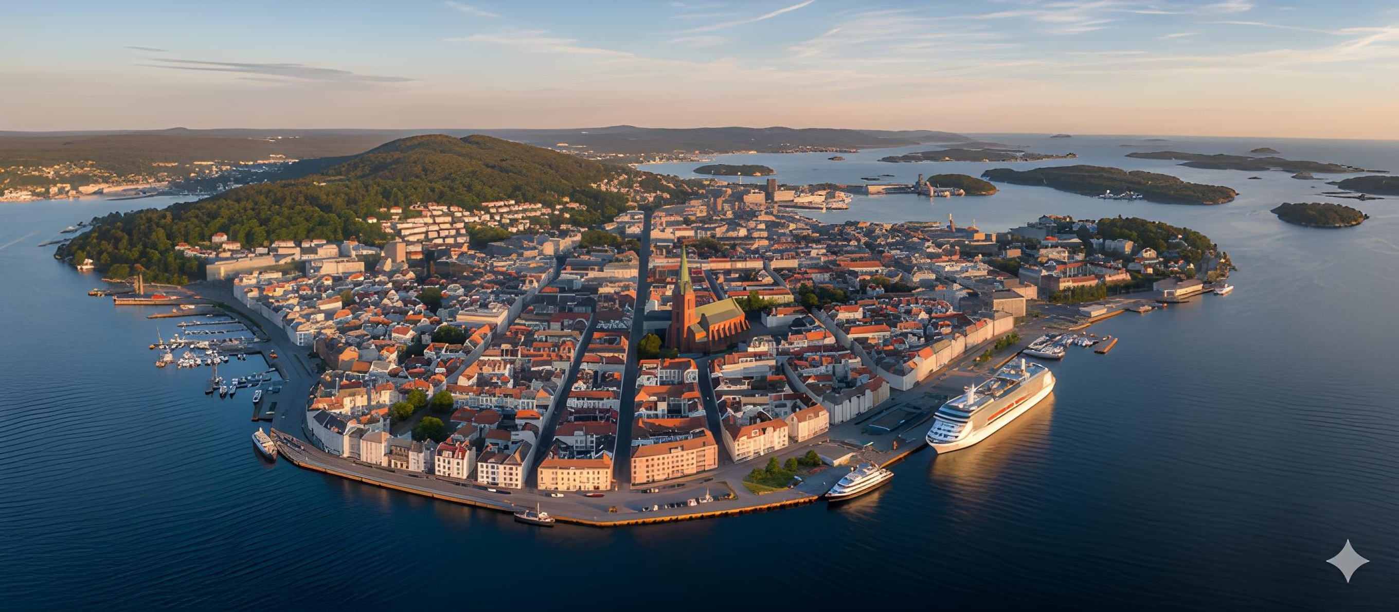 Kristiansand aerial view showcasing Renaissance grid pattern